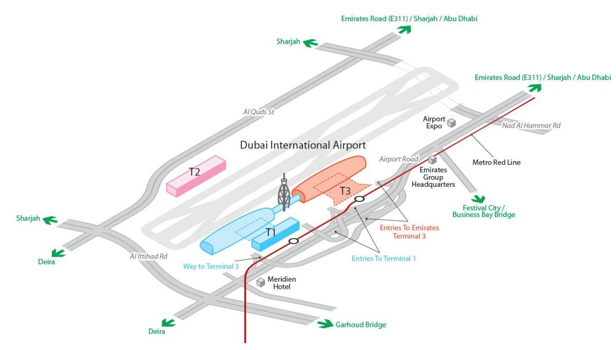 dxb ہوائی اڈے کا نقشہ