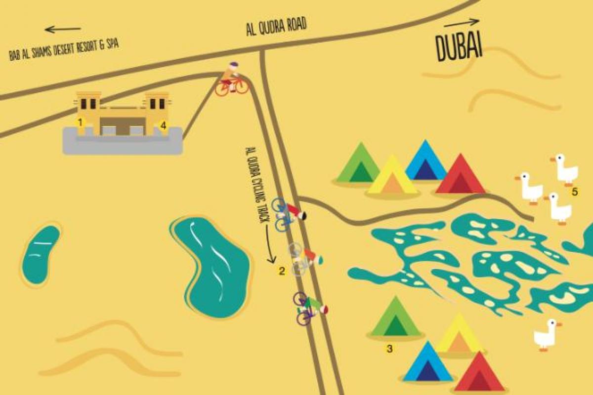 کا نقشہ امام Qudra جھیل کے راستے