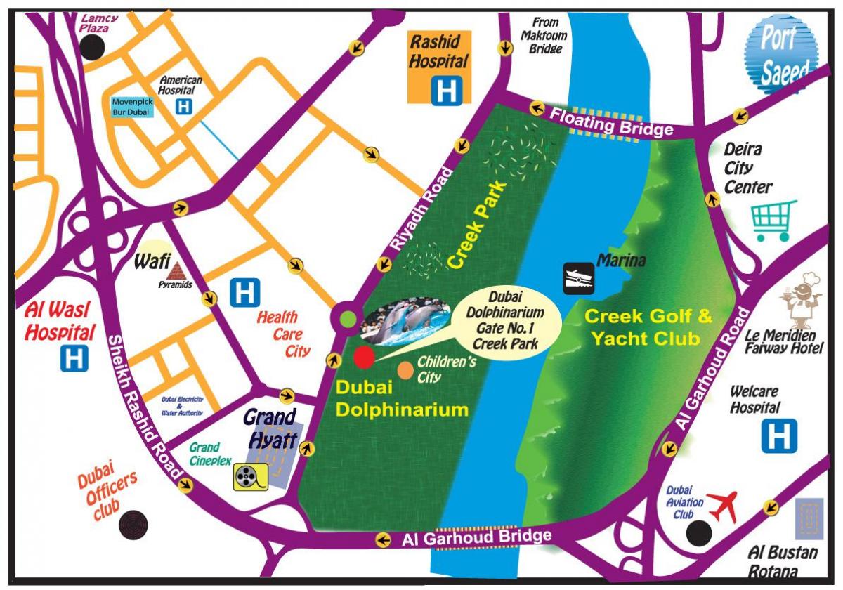 ڈالفن شو دبئی کے محل وقوع کا نقشہ