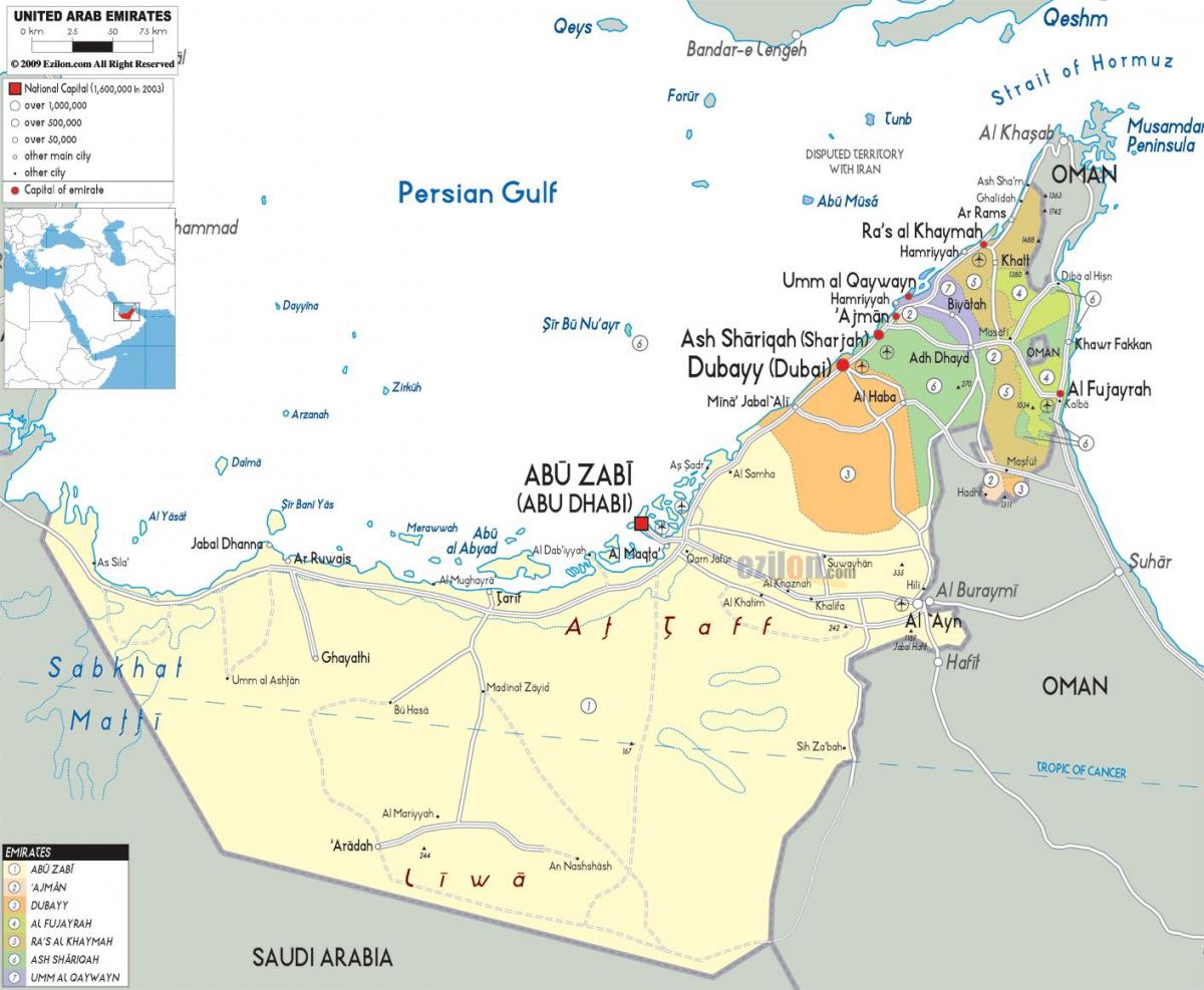 نقشہ کے دبئی متحدہ عرب امارات