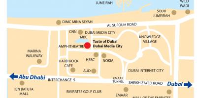 دبئی میڈیا سٹی کے محل وقوع کا نقشہ