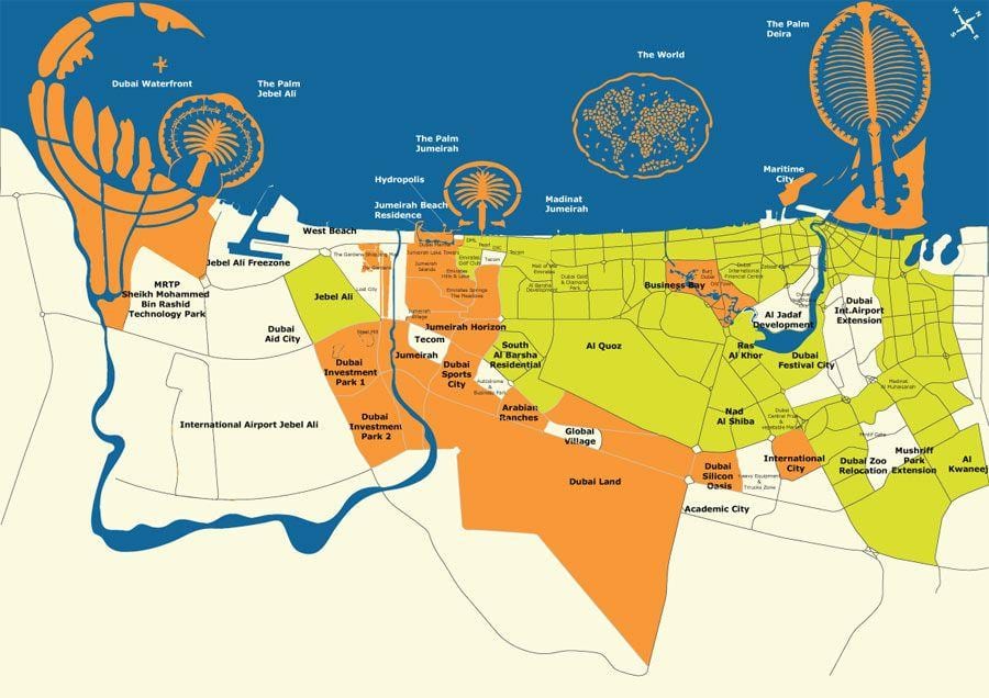 دبئی جزائر کا نقشہ