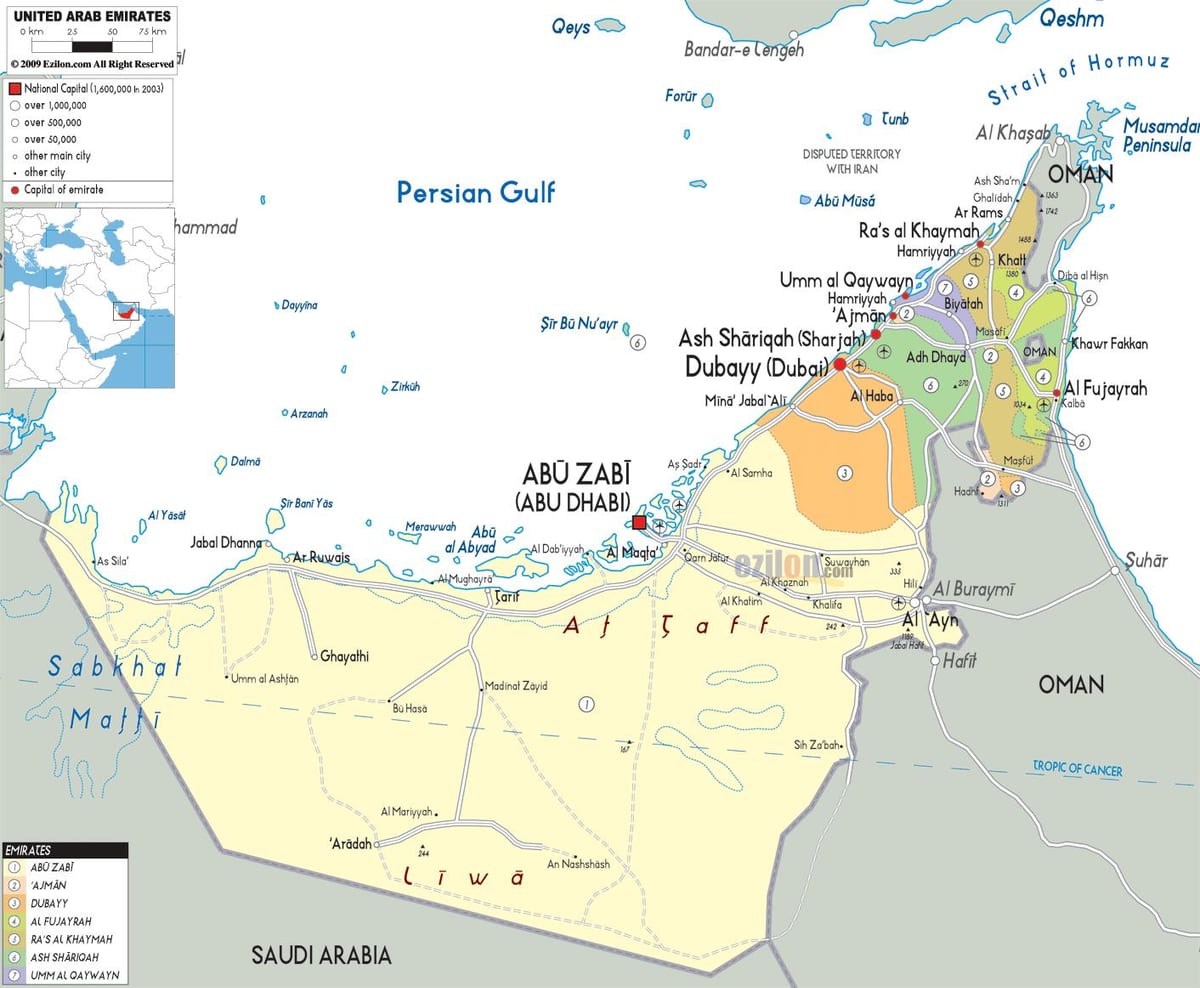 سیاسی نقشے کی دبئی