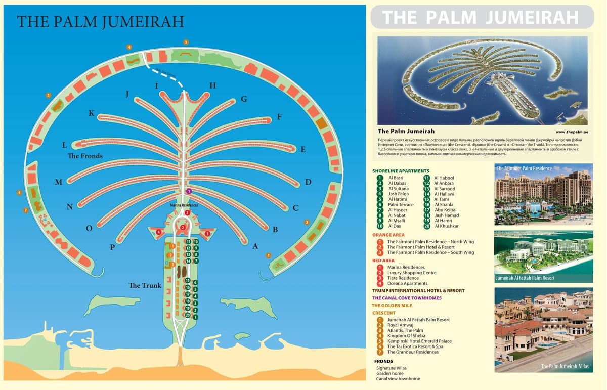 نقشہ کے پام Jumeirah دبئی