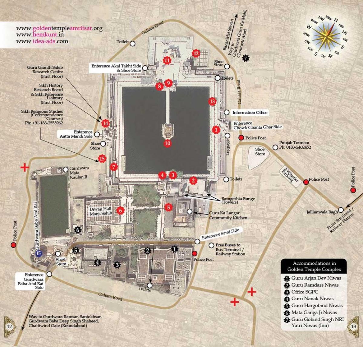 Gurunanak دربار سکھ مندر کا نقشہ
