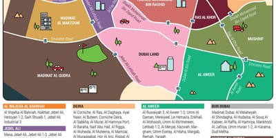 نقشہ دبئی کے اضلاع
