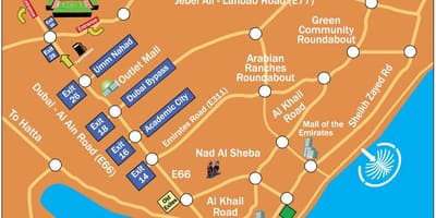 رگبی نبوت دبئی کے محل وقوع کا نقشہ