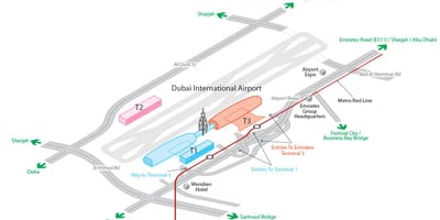 Dxb ہوائی اڈے کا نقشہ