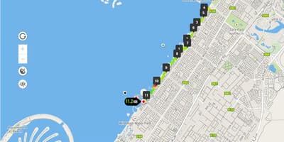 Jumeirah بیچ چل رہا ٹریک نقشہ