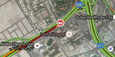 Latifa ہسپتال دبئی کے محل وقوع کا نقشہ